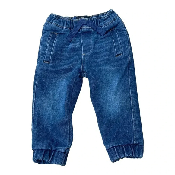 7 for All Mankind Baby Blue Jean Joggers Size 12M - Picture 1 of 12